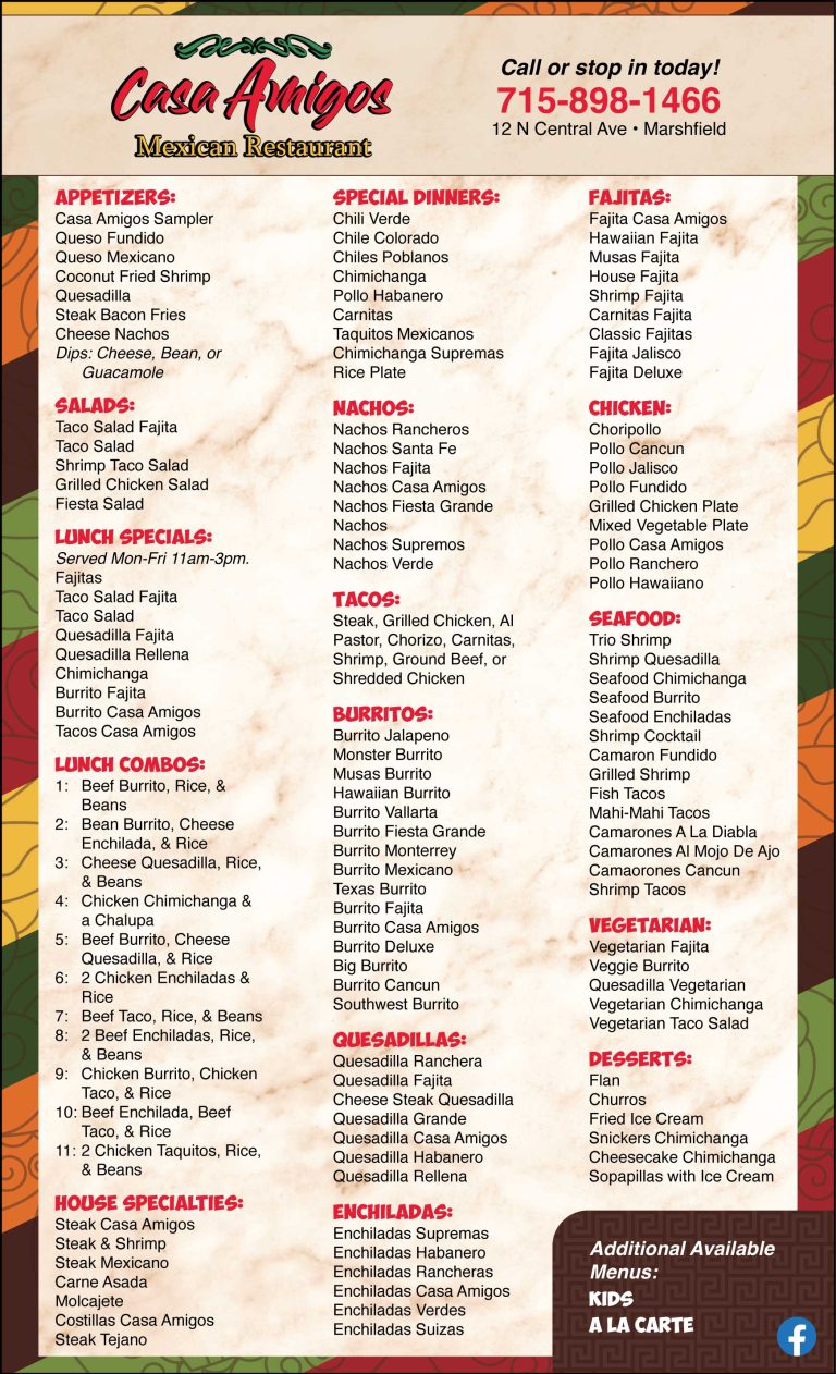 casa amigos mexican restaurant menu dec23 768x1262
